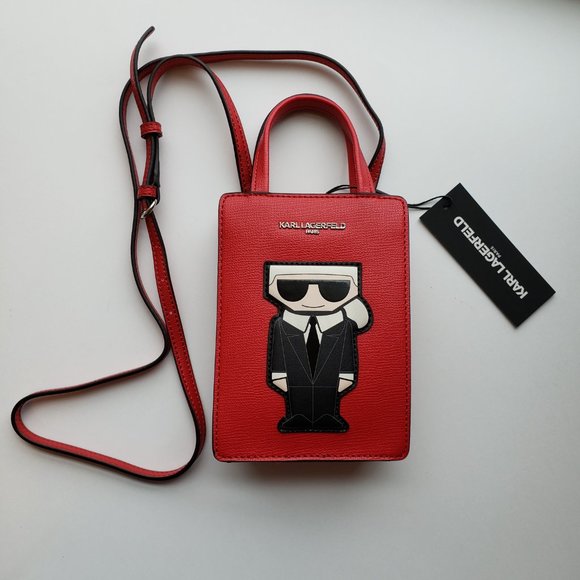 NWT KARL LAGERFELD Cute Red MAYBELLE bag. - Picture 6 of 17
